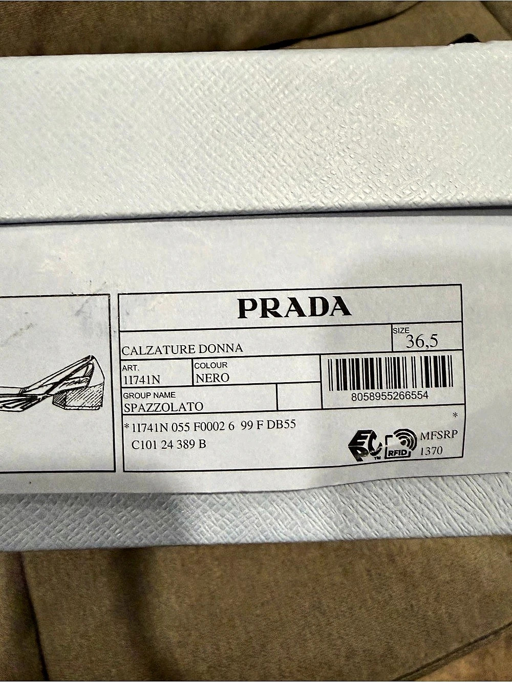 Prada Spazzolato slingback wedge pumps Black EU 36.5 - Picture 8 of 8